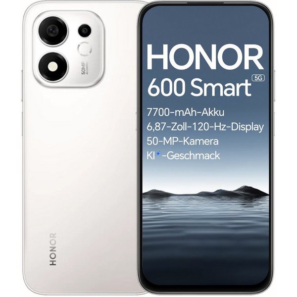 Honor HONOR 600 Smart 5G Smartphone 7700mAh Akku 45W SuperCharge AI-Taste Smartphone (128 GB Speicherplatz)
