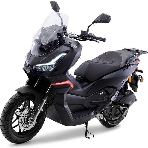Burnout Motorroller QS125 ADV Roller Mattschwarz, 125 ccm, 90 km/h, Euro 5+, 8,5 kW, CBS, Keyless Go, LED, Euro 5+