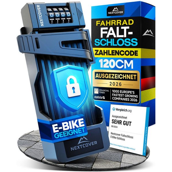 Nextcover Faltschloss NEXTCOVER® Faltschloss Fahrrad mit SteelSecure-Technologie