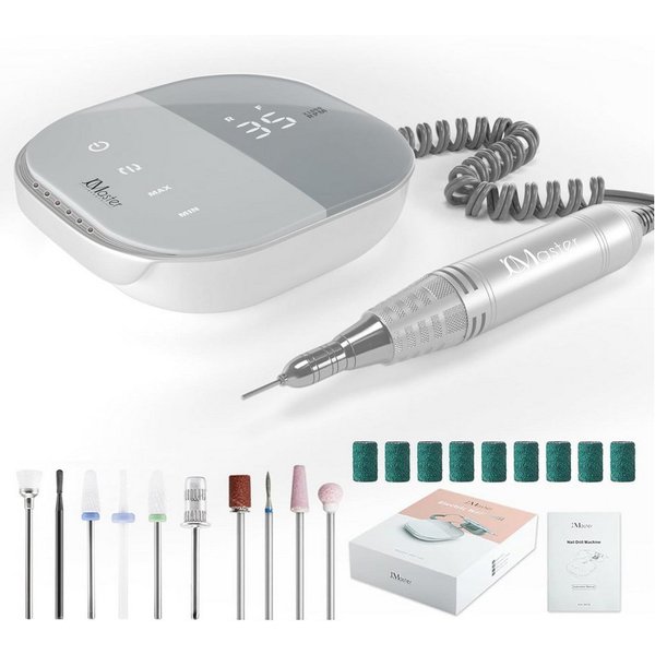 JCMaster Maniküre-Pediküre-Set TouchPro+ Nagelfräser 35000RPM mit Aufsätze Bits, Profi Nagel Fräsmaschine für Gelnägel, Acrylnägel, Kunstnägel
