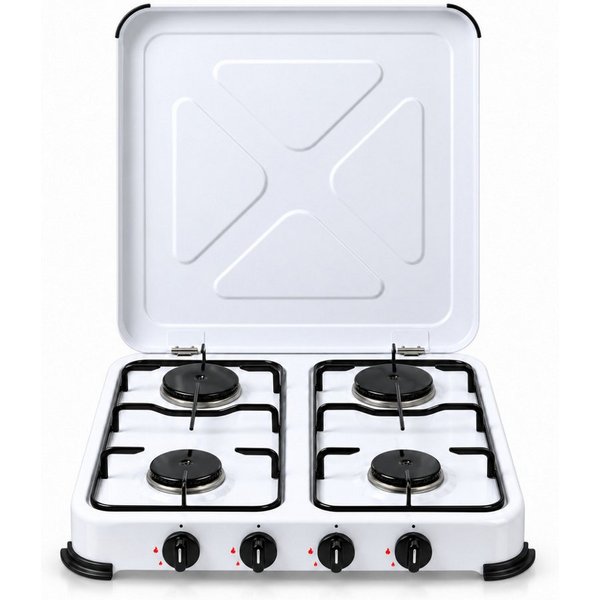 BlueCraft Gaskocher 4 flammig 50mbar Propan Gas Campingkocher 5,8 kW Gas-Kochfeld Gasherd, (für Propan-Gasflasche Gas-Kochfeld), Camping Gas Kocher 4 flammen fü
