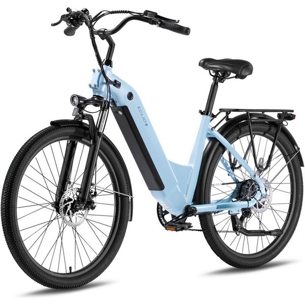 Vankel E-Bike Cityrad 26 Zoll e bikes für herren 18.2AH 36V 655WH damen 120km Elektrofahrrad, Kettenschaltung, Heckmotor, 655,2 Wh, (Beleuchtungsset mit Batteri