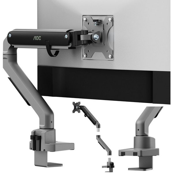 AOC Monitor-Halterung 17-32 Zoll, bis 9 kg, VESA 75x75-100x100,AM200, (bis 32 Zoll, Packung, neigbar,schwenkbar,drehbar,Gasdruckfeder,Kabelmanagement)