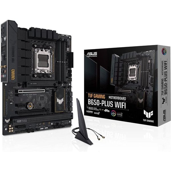 Asus TUF GAMING B650-PLUS Mainboard Aura Sync RGB-Effekte, (WIFI Mainboard Sockel, 1-St., RAM 128 GB), AMD, AM5, Ryzen 7000, ATX, PCIe 5.0, DDR5-Speicher, USB 3