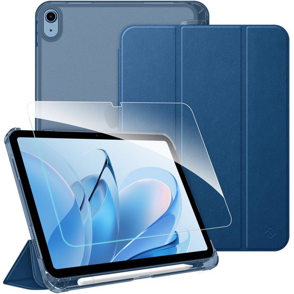 Fintie Tablet-Hülle für iPad 11 Generation 11'' 2025 (A16), iPad 10 Generation 10.9'' 2022, mit Schutzfolie, matt durchsichtige Rückseite Case mit Stifthalter