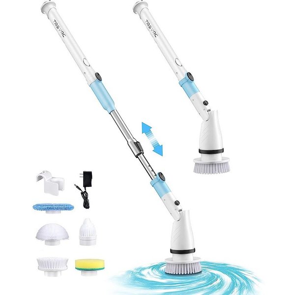 TASVAC Hartbodenreiniger EB5 Akku-Reinigungsset 21W, 2000mAh, 180 Min. Laufzeit, 5 Bürstenköpfe, 21 W, Nicht zutreffend, Verstellbarer Griff,wasserdichtes Gehäu