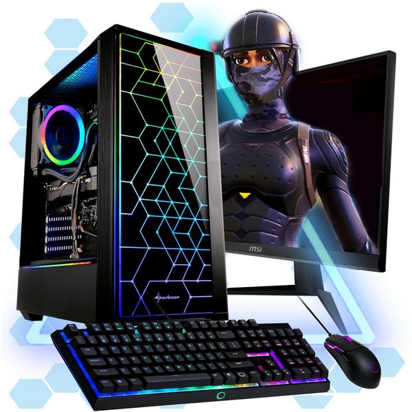 Meinpc AMD Ryzen 7 Set Gaming-PC-Komplettsystem (27,00", AMD Ryzen 7 5700G, Radeon, 16 GB RAM, 500 GB SSD, Gaming, Gamer, RGB)