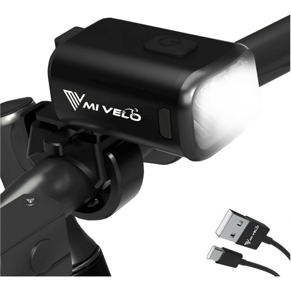 MIVELO Fahrradbeleuchtung SPARK Fahrradlicht Set Akku USB aufladbar StVZO zugelassen wasserdicht, 50 Lux