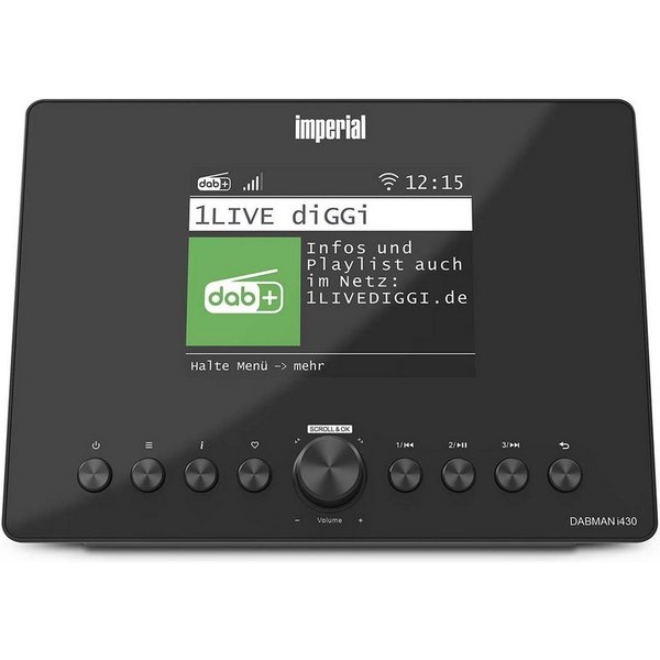 IMPERIAL DABMANI430BK Internet-Radio (Tabelle Radio, Internetradio, DAB+, UKW, Bluetooth-Streaming, App-Steuerung)