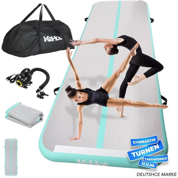 kehot Gymnastikmatte Aufblasbare Turnmatte mit Elektropumpe – Gymnastikmatte 3m (Luftmatte für Training, Yoga, Cheerleading & Zuhause, 600W Elektrische Pumpe, 1