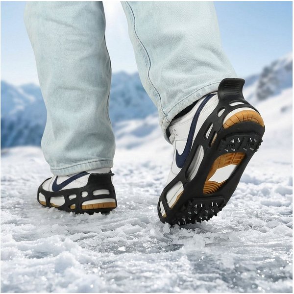 shop'n smile ideoon Spikes Schuh-Spikes Gr. 44-47 Premium Grödel für sicheren Halt auf Eis Schnee, Schuh-Spikes Gr. 44-47: 24 Metallkrallen für maximalen Halt a