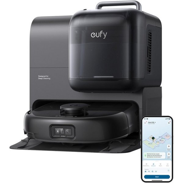 Anker eufy Saugroboter Omni E28 HydroJet Tiefenreinigers,20000pa, mit Beutel, mit Wischfunktion, All-in-One-Station, App Control