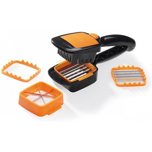 Genius Gemüseschneider Nicer Dicer Quick Zerkleiner Manuell Gemüseschneider in Würfel, Multischneider mit austauschbaren Messereinsätzen