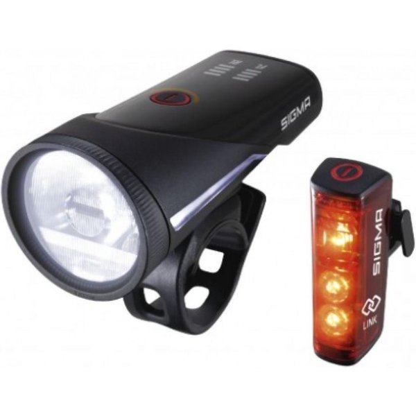 SIGMA Fahrradbeleuchtung Sigma Set Aura 100 USB Blaze Link 100 Lux LED Akku