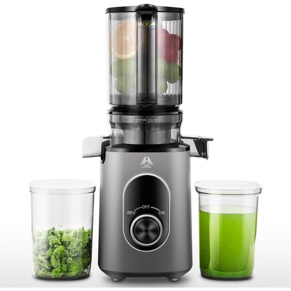 AMZCHEF Slow Juicer CE-JS2OT304-IG, 220 W, inklusive Bürste und 2 Bechern