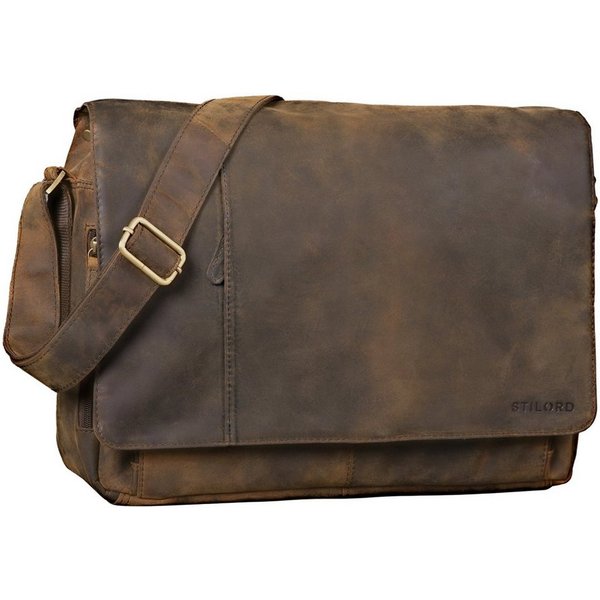 STILORD Laptoptasche "Elias" Echtleder Herren Umhängetasche 15,6 Zoll Businesstasche Leder
