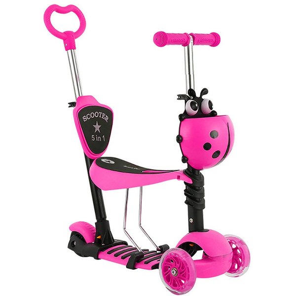 OUNUO Dreiradscooter Multifunktionaler Kinderroller mit LED Räder, für Kinder ab 2 Jahren