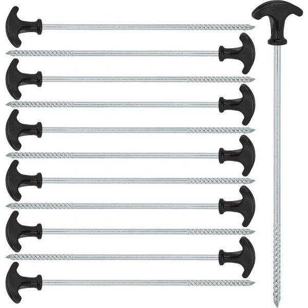 relaxdays Zelthering Schraubhering 12er Set, (12-St), schwarz