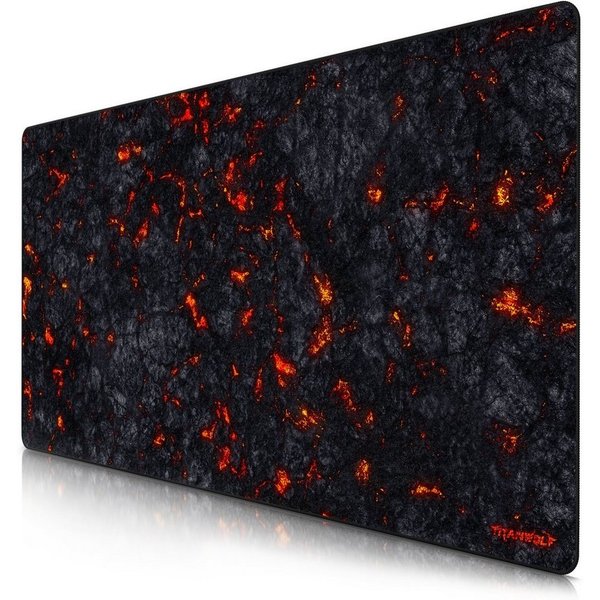 Titanwolf Gaming Mauspad XXXL Speed Mousepad 1200 x 600 x 3 mm, große Tischunterlage (1-St), rutschfest, abwaschbar, Geschwindigkeit & Präzision, Lavamotiv