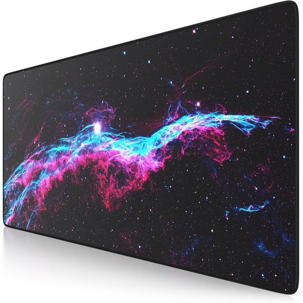 CSL Gaming Mauspad XXL Speed Mousepad 900 x 400 x 3 mm, große Tischunterlage (1-St), rutschfest, abwaschbar, Geschwindigkeit & Präzision, Galaxie Speed