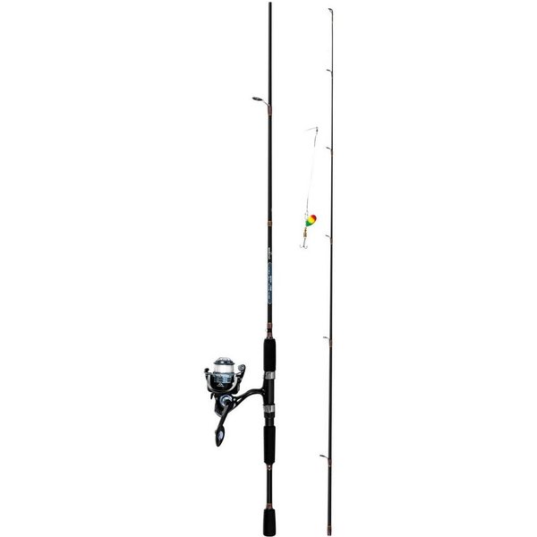 Rocktrail Spinnrute Spin 198cm Carbon Angel Set Spinnrute Rolle Komplettset, (Angelset, Angelset mit Rute Rolle Schnur), Leichtes Spinnangelset mit Rolle