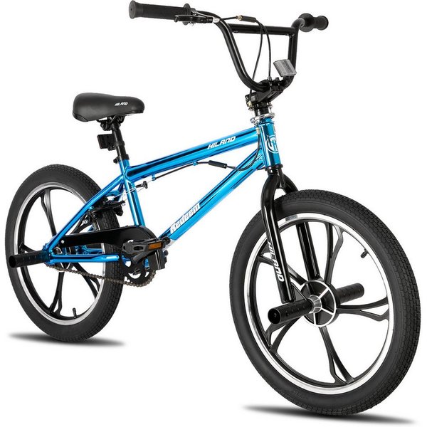 HILAND BMX-Rad 20 Inch 5 Spoke Kids BMX Bike for Boys Girls Ages 5-12, 360 Degree Rotor Freestyle, 4 Pegs Single Speed