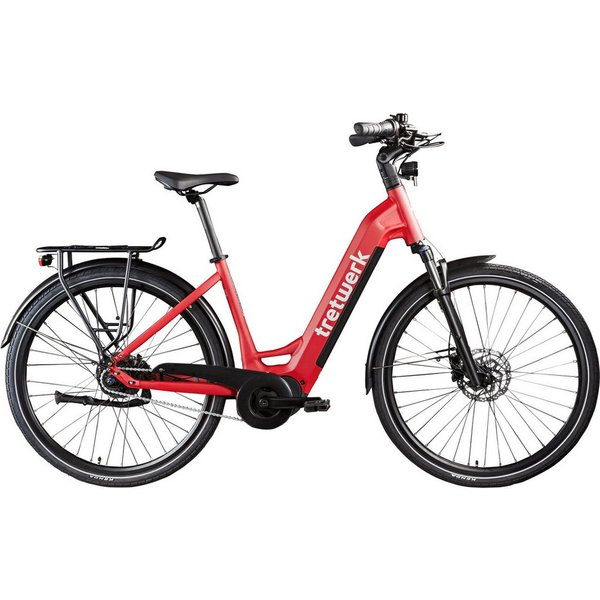 Tretwerk E-Bike Cityrad Amber Nexus, 8 Gang, Nabenschaltung, Mittelmotor, 550 Wh, Tretwerk Amber Nexus E Bike Damen 28 Zoll Elektrofahrrad 155 - 185cm