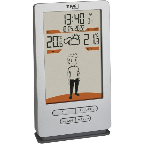 TFA Dostmann Weather Jack TFA 35.1166 Wettersymbole Luftdrucktendenz Funkwetterstation