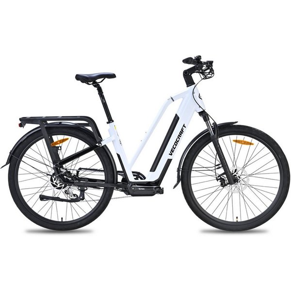 VECOCRAFT E-Bike Cityrad Alltagspedelec 28 Zoll Elektrofahrrad 48V 12Ah Akku bis 100km GAEA, 8 Gang shimano, Heckmotor, 576 Wh, (E-Cityrad), Doppelscheibenbrems