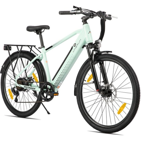 HILAND E-Bike 26" Elektro-Citybike 250W 10,4Ah mit Gepäckträger für Pendeln & Touren, Heckmotor, 374,4 Wh