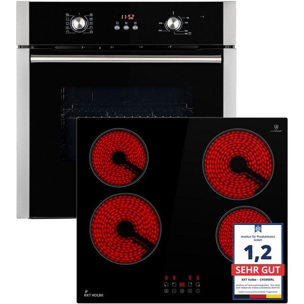 KKT KOLBE Backofen-Set Backofen und Kochfeld SET8805CH5900RL, Herdset / Heißluft / Einbauherd / Einbaubackofen / Dualzone
