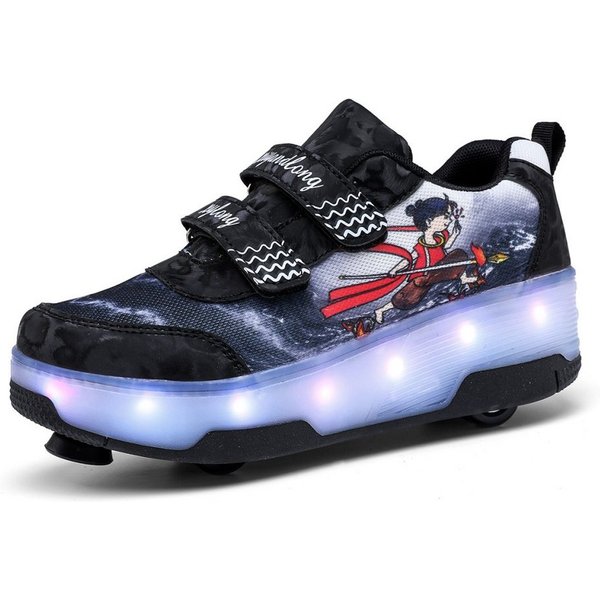 HUSK'SWARE Rollschuhe, (Vielseitige Anpassungsmöglichkeiten, strapazierfähig und langlebig, Komfortabel und atmungsaktiv, Coole LED-Beleuchtung), Rutschfeste un