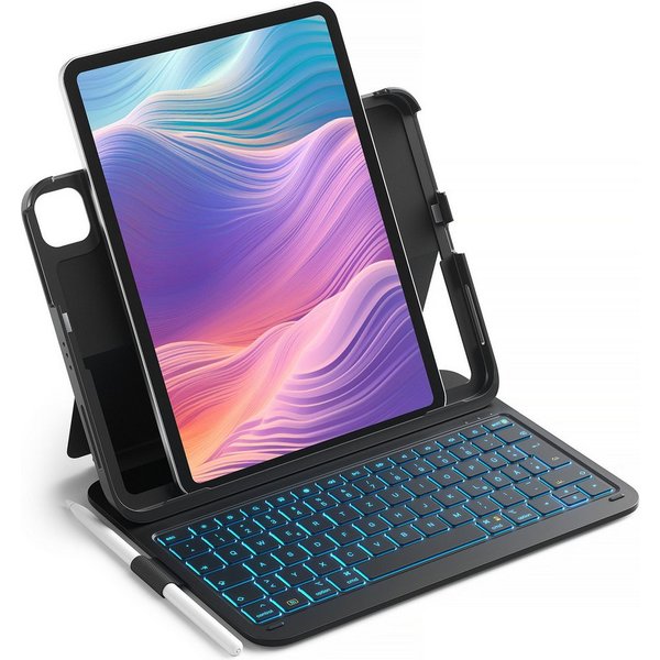 Inateck für iPad 11 Gen A16, iPad Air 11'' M4 M3, iPad 10 Gen iPad-Tastatur (Ultraleichte, mit Stifthalter, 7-Farbiger Hintergrund Beleuchtung)