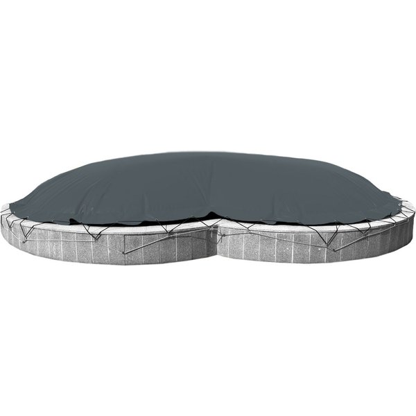 AirDeluxe Pool-Abdeckplane Aufblasbare achtform Poolabdeckung Poolplane, aus LKW Plane 680 g/m² (1360g/m)