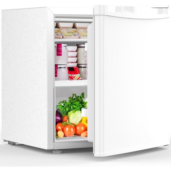 Kismile Kühlschrank 45L Mini-Kühlschrank mit Gefrierfach, kleiner Kühlschrank mit wechselbarem Türanschlag BC-46, regelbarer Thermostat, ultra leise & energiesp
