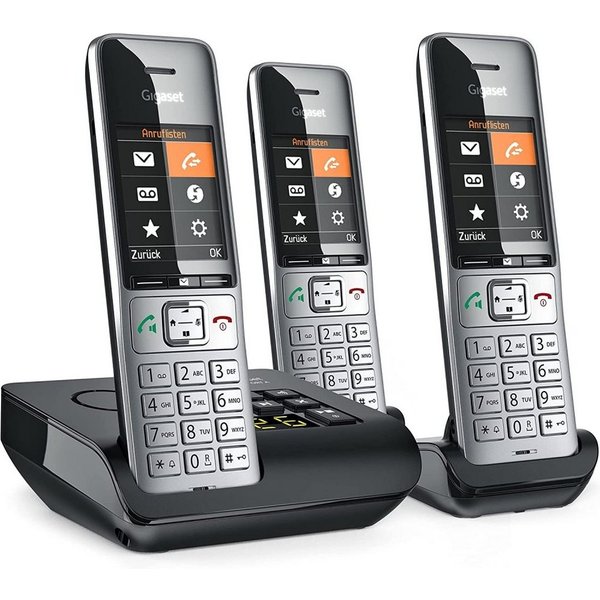 Gigaset Comfort 500A trio - Telefon - schwarz/silber Festnetztelefon