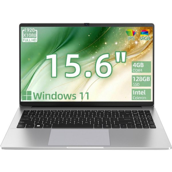 MENGHU Leichtes 15,6-Zoll Laptop - leise, erweiterbar - Ideal für unterwegs Notebook (Intel® Celeron® N4020, Intel® UHD Graphics 600, 4 GB, 128 GB SSD)