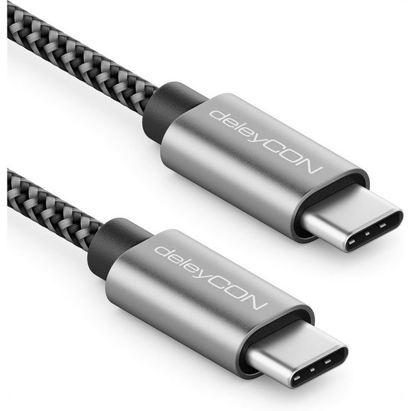 deleyCON deleyCON 1m USB C Kabel PD3.0 60W Schnellladekabel USB-C Ladekabel USB-Kabel