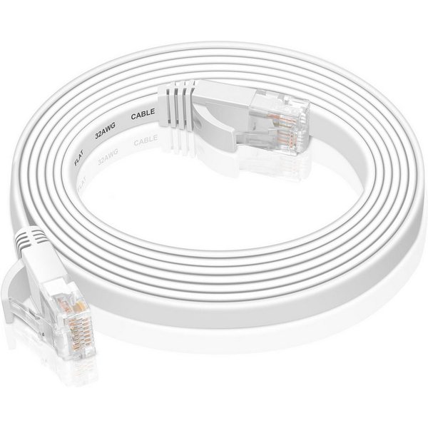 VERCO Cat 6 Netzwerkkabel flaches LAN-Kabel, RJ-45 (Ethernet), (500 cm), 10 / 100 / 1000 Mbits Geschwindigkeit bis 1 Gbits UTP Patchkabel
