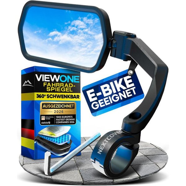Nextcover Fahrradspiegel NEXTCOVER® Fahrradspiegel für Lenker mit ProVision-Echtglas