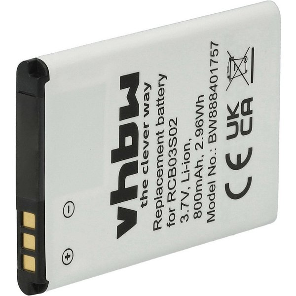 vhbw Akku Ersatz für Swisstone RCB03S02 für Klapphandy / Mobilfunk (800 Smartphone-Akku Akku Li-Ion 800 mAh (3,7 V, 1 St), Leistungsfähiger Austausch-Akku für T