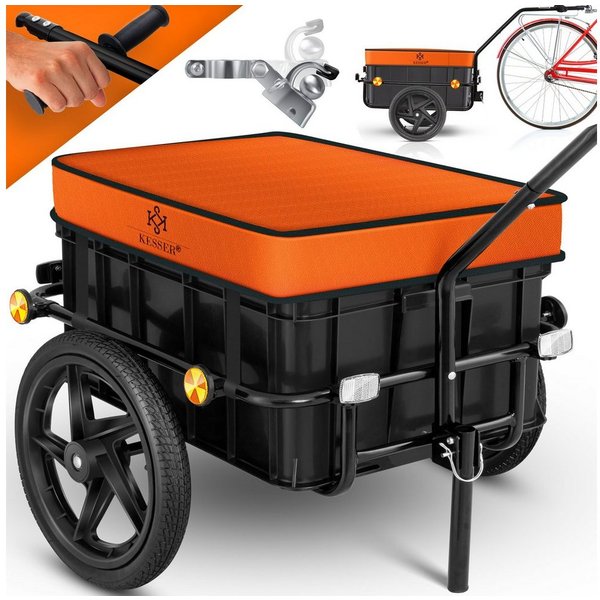 KESSER Fahrradlastenanhänger, Fahrradanhänger Lastenanhänger Handwagen mit Kupplung