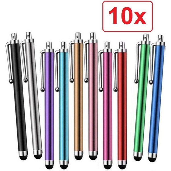SpionProfi Eingabestift 10x Eingabestift Touchstift Handy Tablet Smartphone Universal TouchPen (10-St) Klein, handlich und ideal für präzises Tippen auf Touchsc