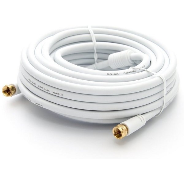 PremiumX 15m SAT TV Antennenkabel F-Anschlusskabel mit Mantelstromfilter Weiß TV-Kabel