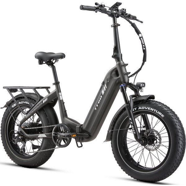 TTGO E-Bike Klapprad 20 Zoll, 70Nm, 140km, Drehmomentsensor, Lockout-Federgabel, Faltrad, 7 Gang SHIMANO, Kettenschaltung, Heckmotor, 864 Wh, 4,0'' Fatbike-Reif