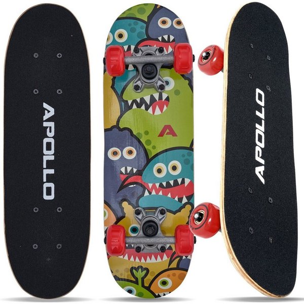 Apollo Skateboard Kinderskateboard 20" Kinder, Longboard, ABEC 3 und Aluminium Achsen