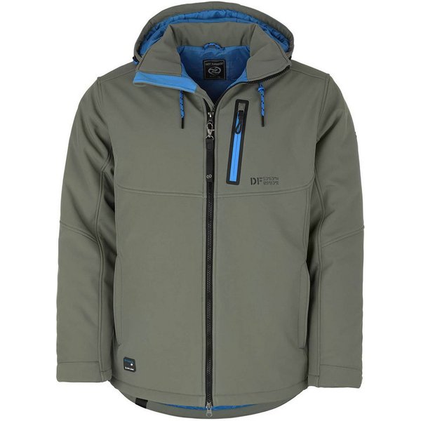 Dry Fashion Softshelljacke Gotland Herren Outdoor-Jacke - Winterjacke mit Fleece-Innenfutter Futter wattiert, Atmungsaktiv, 2-Wege-Reißverschluss, Kapuze abnehm