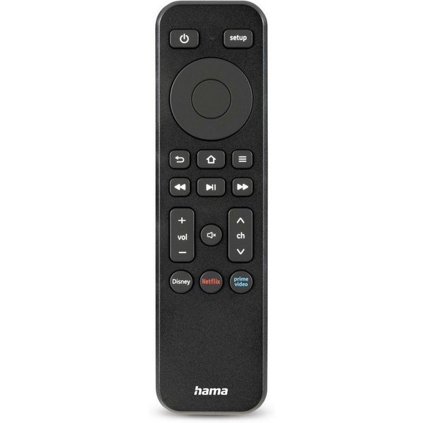 Hama Universal Infarot Fernbedienung für TV, Smart TV, SAT Geräte, schwarz Universal-Fernbedienung (2-in-1, 10m Reichweite, Netflix, Prime Video, Disney+, progr