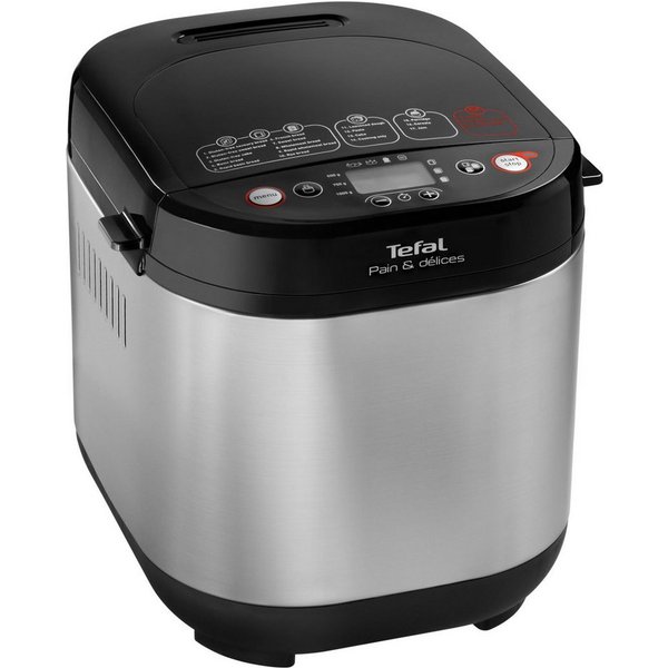 Tefal Brotbackautomat Pain & Délices, 20 Backprogramme, 3 Brotgrößen und Bräunungsgrade, 20 Programme, 610 W, auch für Pizza-/Nudel-/Kuchenteig, antihaftbeschic