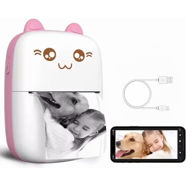 Vivitar Tragbarer Sticker Bluetooth-Drucker für Notizen, Fotos und Etiketten Mini-Drucker, (Das perfekte Geschenk für Kinder, Lern- und Entwicklungsspielzeug, K